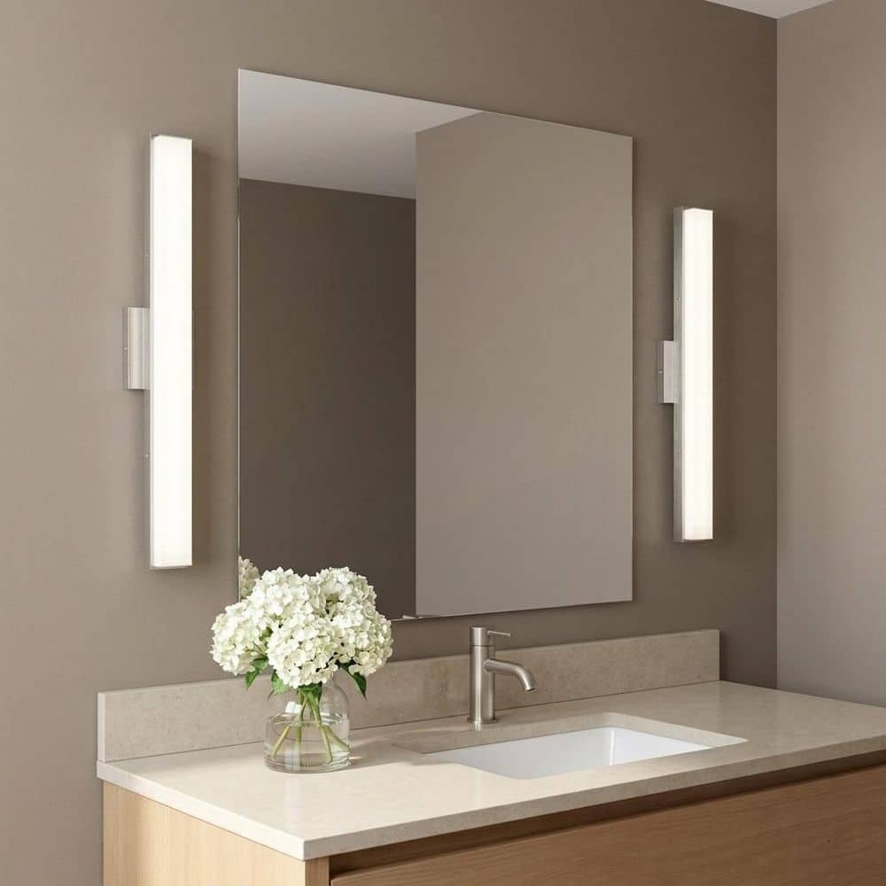 Panna 30 in. W x 3 in. H Chrome Modern Dimmable LED Bathroom Vanity Light with White Acrylic Diffusor price history on PriceWatchPro