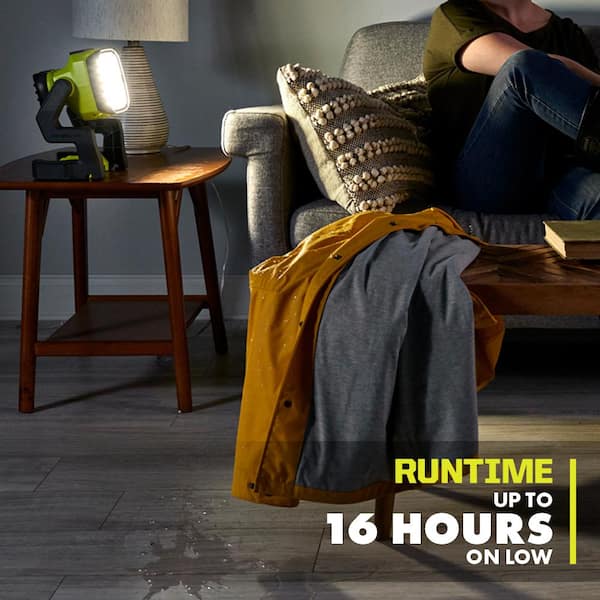 RYOBI ONE+ 18V Hybrid LED Work Light with ONE+ 18V 2.0 Ah Lithium