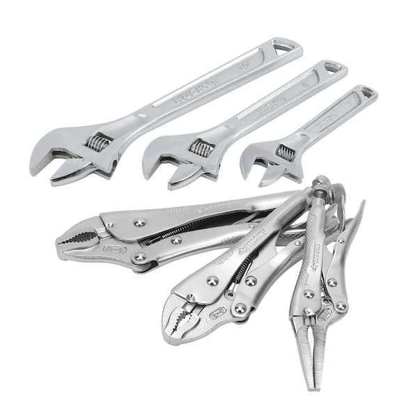 Husky Locking Pliers Set and Adjustable Wrenches (3-Piece)