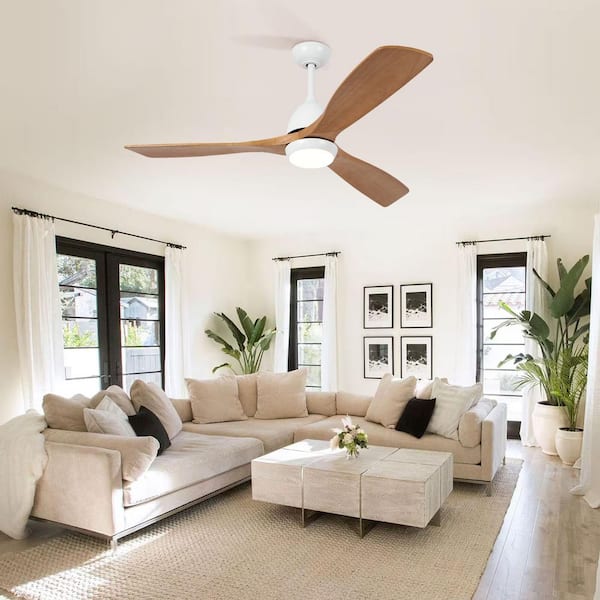 52 in. Indoor White Ceiling Fan with Light Remote Control, Quiet DC Motor 3-Blade Ceiling Fans 6-Speed Levels