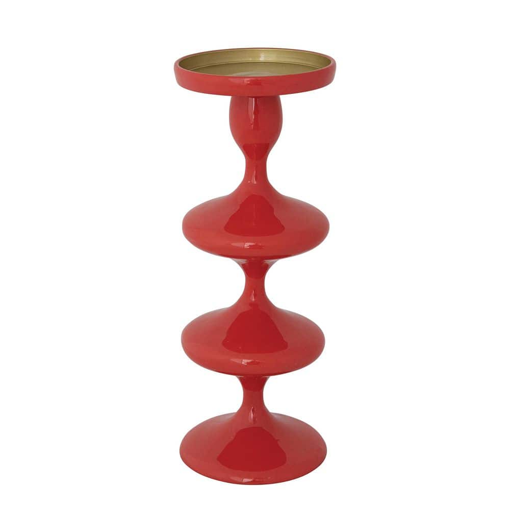 Tall Orange Coral Enameled Aluminum Pillar Candle Holder price history on PriceWatchPro