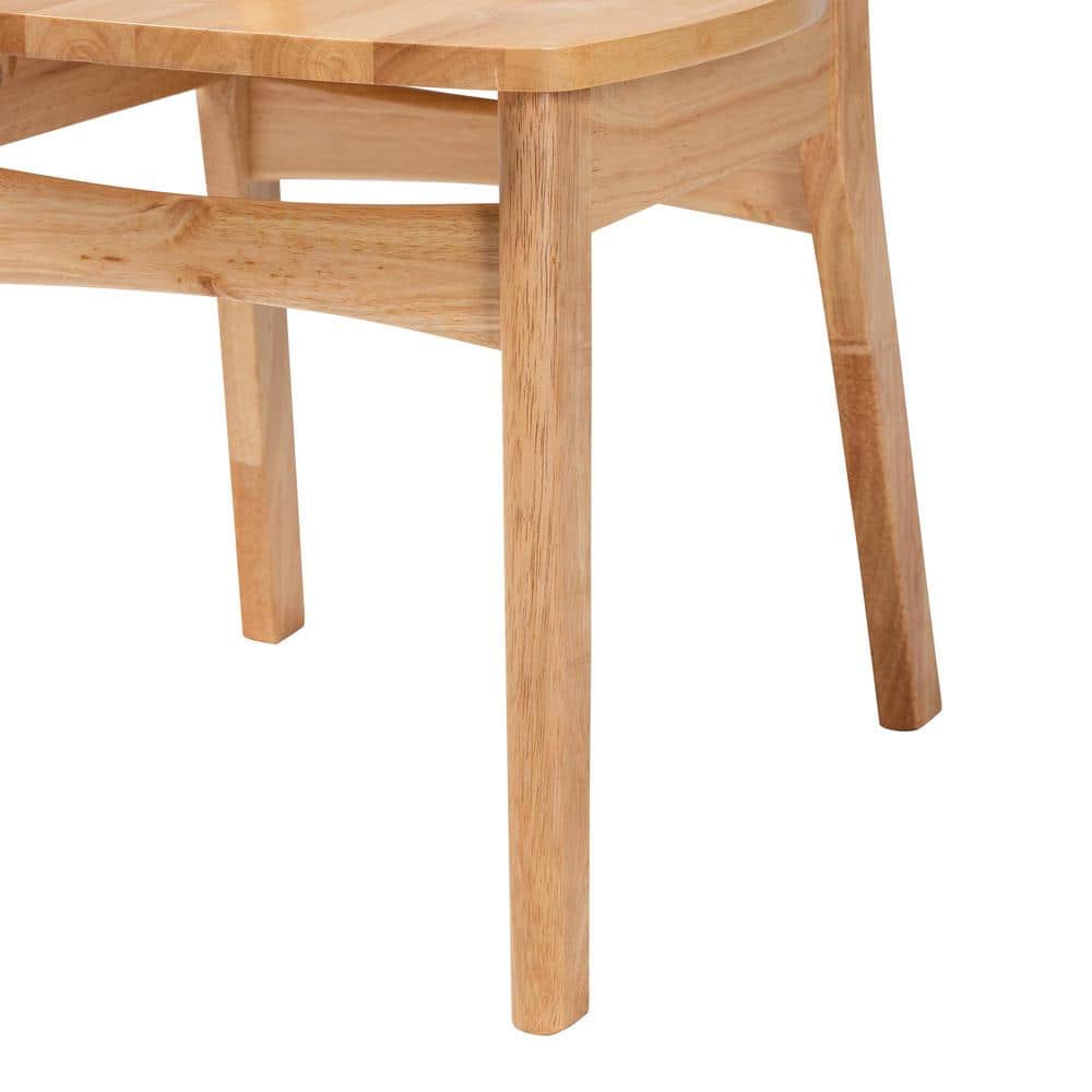 Mid-Century Modern Oak and Rattan 5-Piece Dining Set