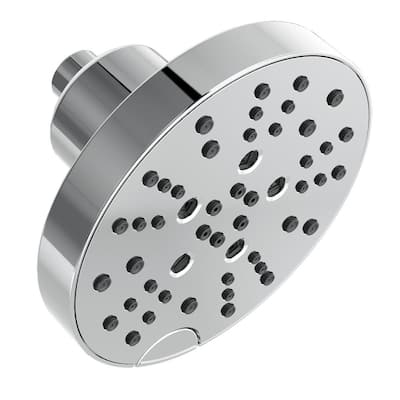 Pivotal 5-Spray Patterns 1.75 GPM 6 in. Wall Mount Fixed Shower Head with H2Okinetic in Lumicoat Chrome