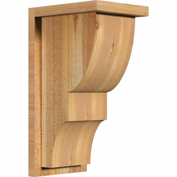 Ekena Millwork 8 in. x 10 in. x 18 in. Western Red Cedar Ridgewood Rough Sawn Corbel with Backplate