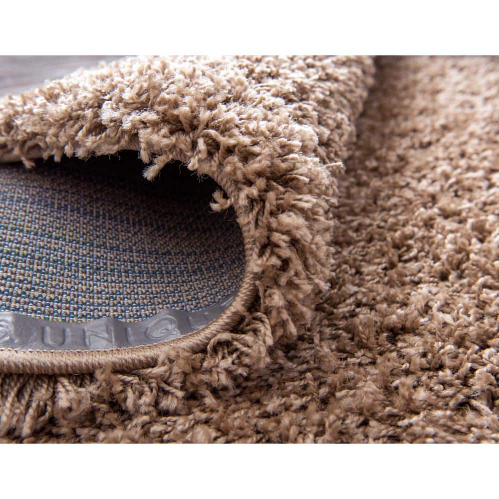 Luxurious 8' x 10' Blue Solid Shag Synthetic Area Rug