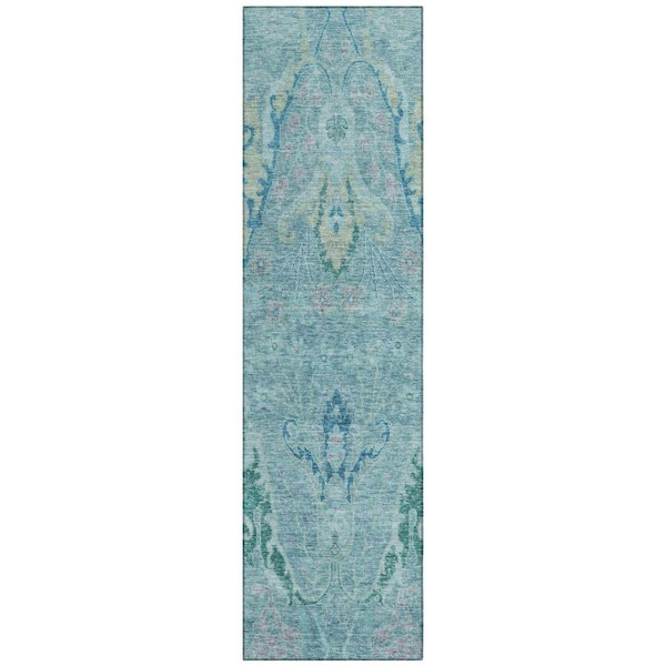 Chantille Machine Washable Indoor/Outdoor Abstract ACN1932 Blue 2 ft. 3 in. x 7 ft. 6 in. Runner Rug