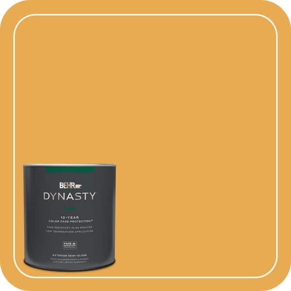 BEHR DYNASTY 1 qt. #BIC-43 Optimist Gold Semi-Gloss Exterior Stain-Blocking Paint & Primer