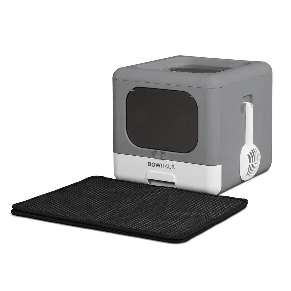Grey Foldable 15.7 in. L x 17.3 in. W Plastic Cat Litter Box with Lid, Scoop, Mat and Odor Fitter price history on PriceWatchPro