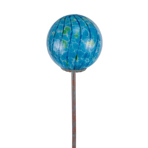 Echo Valley 6 in. Round Lollipop KD Globe Stake Planter Accessory- Blue