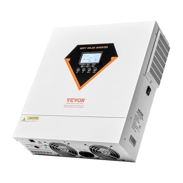 Hybrid Solar Inverter, 3000W, All in One Sine Wave Power Inverter Charger, 24V DC to 110/120V AC, with Solar Controller