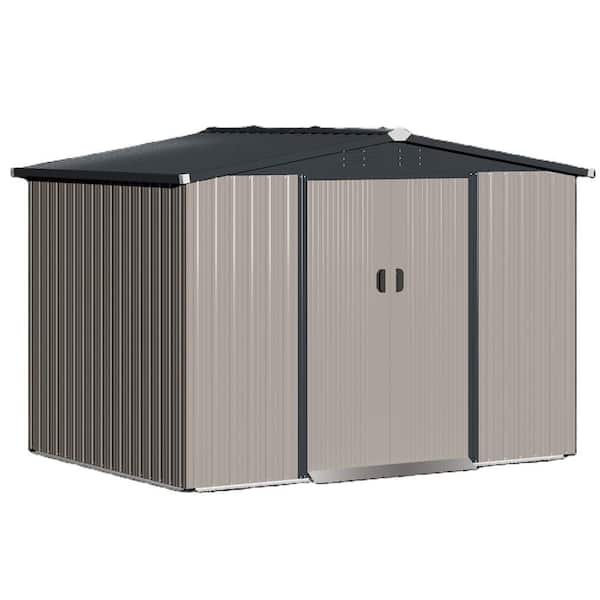 6 ft. W x 8 ft. D Resin Storage Shed, Tools Storage Shed for Garden, Bakcyard, Brown (48 sq. ft. )