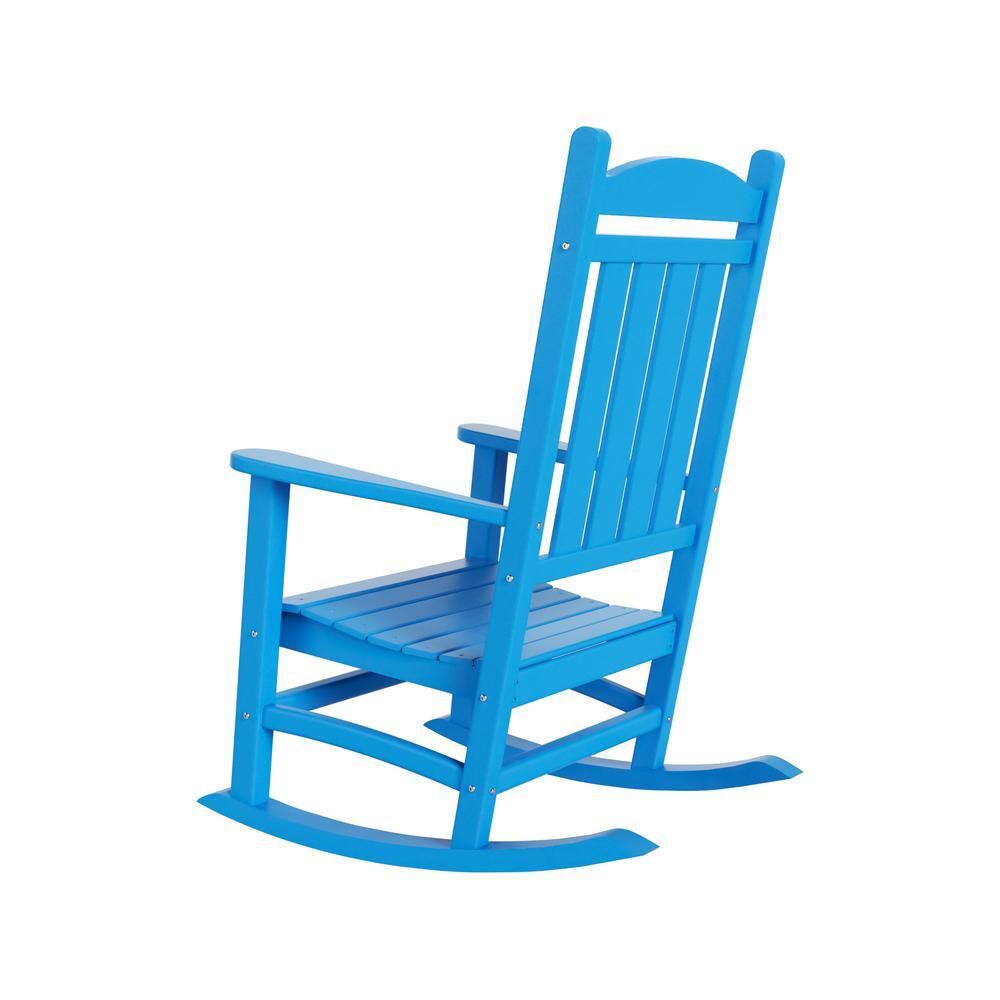 Laguna Pacific Blue Traditional HDPE Rocking Chair with Arms