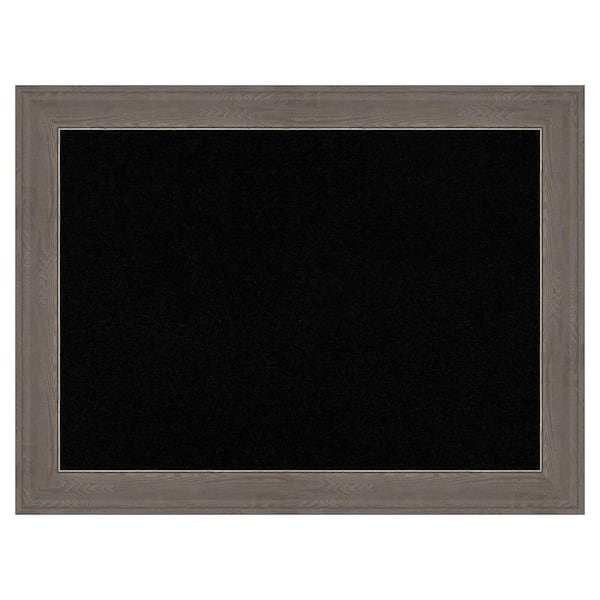 Amanti Art Alta Brown Grey Framed Black Corkboard 33 in. x 25 in. Bulletine Board Memo Board