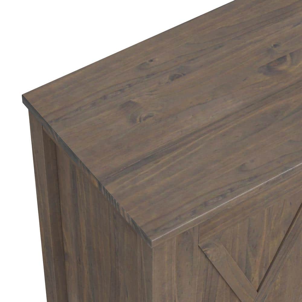 Smoky Brown Wood Freestanding Office Storage Cabinet with Adjustable Shelving