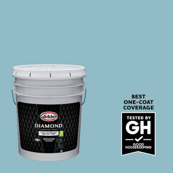 Glidden Diamond 5 gal. PPG1150-4 Kingston Aqua Semi-Gloss Interior Paint with Primer