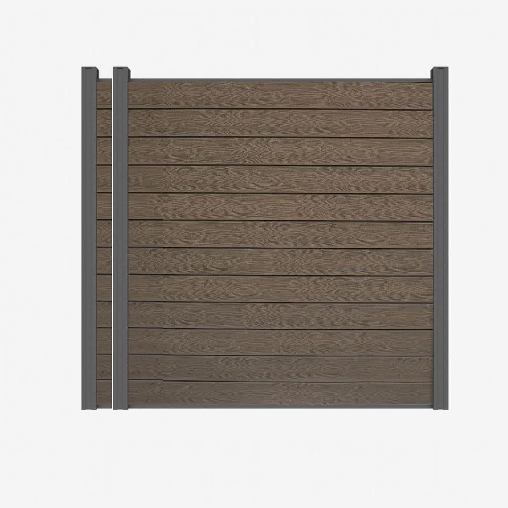 Complete Kit 6 ft. x 6 ft. Embossed Brown WPC Composite Fence Panel with Bottom Squared Holders and Post Kits (2-set) price history on PriceWatchPro