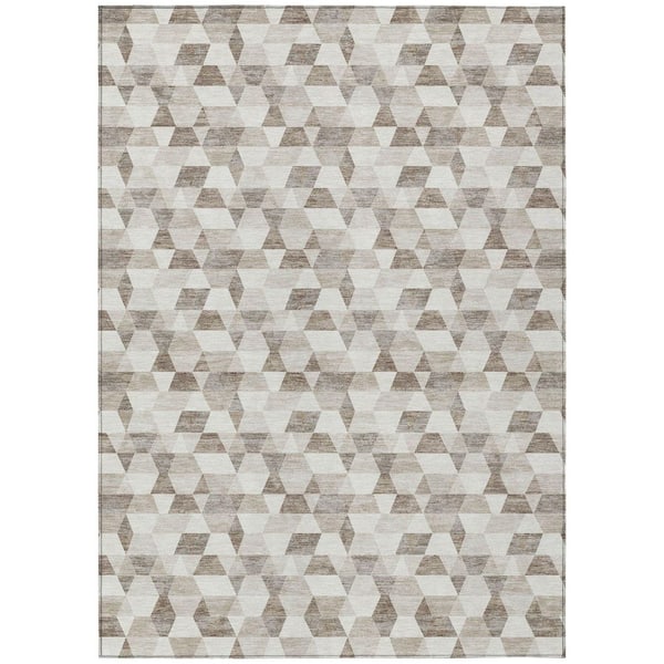 Chantille Machine Washable Indoor/Outdoor Abstract ACN2694 Ivory 9 ft. x 12 ft. Area Rug