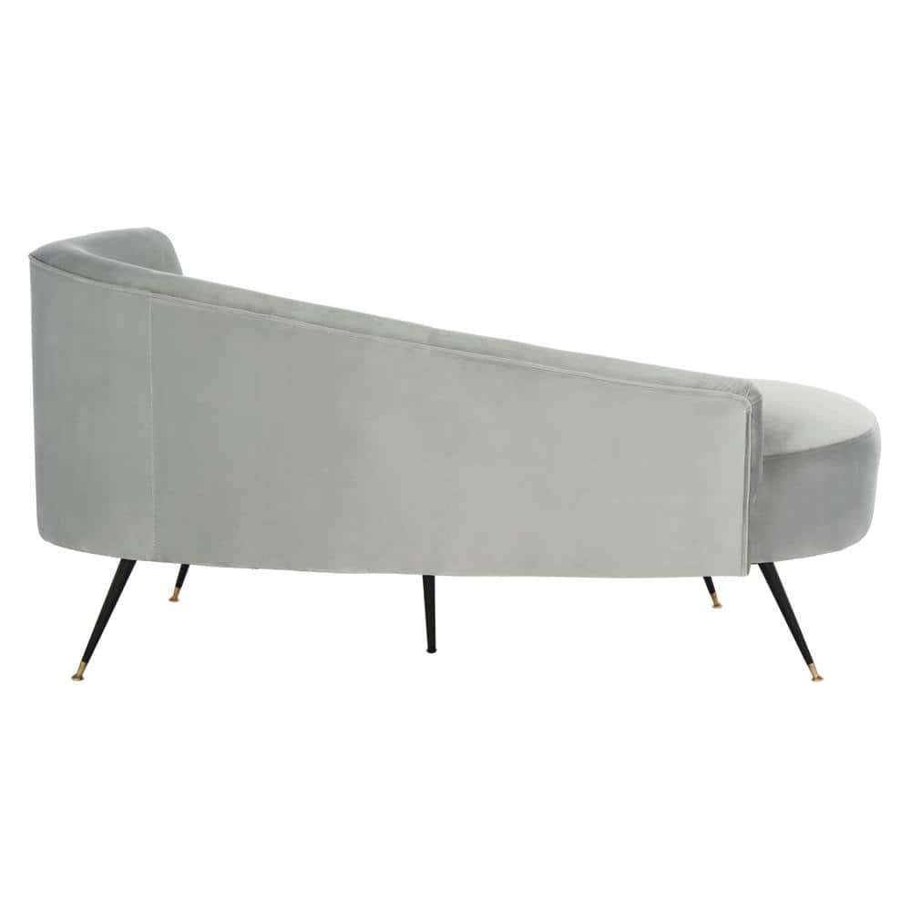 Evangeline 58'' Black and Gray Contemporary Velvet Settee