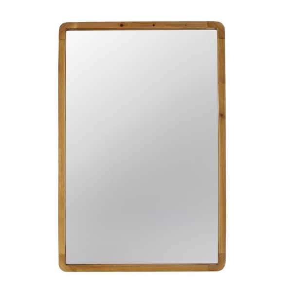 Unbranded 24 in. W x 36 in. H Rectangular Framed Brown Mirror