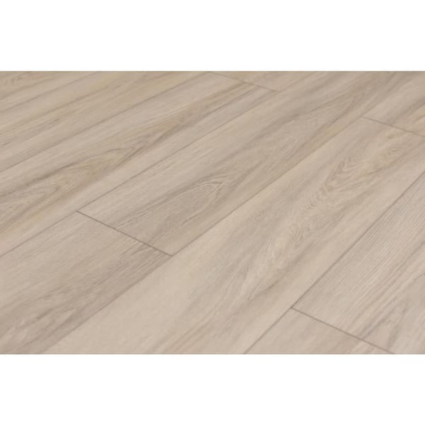 Domaine Satin Beige 1 in. T x 4.5 in. W x 94.5 in. L Vinyl Flush Stair Nose Molding