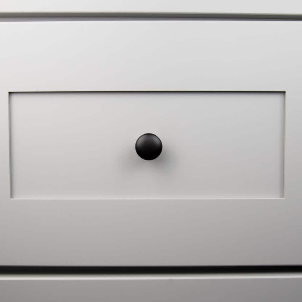 Matte Black Aluminum Round Cabinet Knob with Mounting Hardware