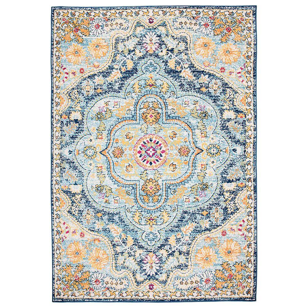 Blue Polypropylene 5 ft. x 7 ft. Abstract Indoor Area Rug
