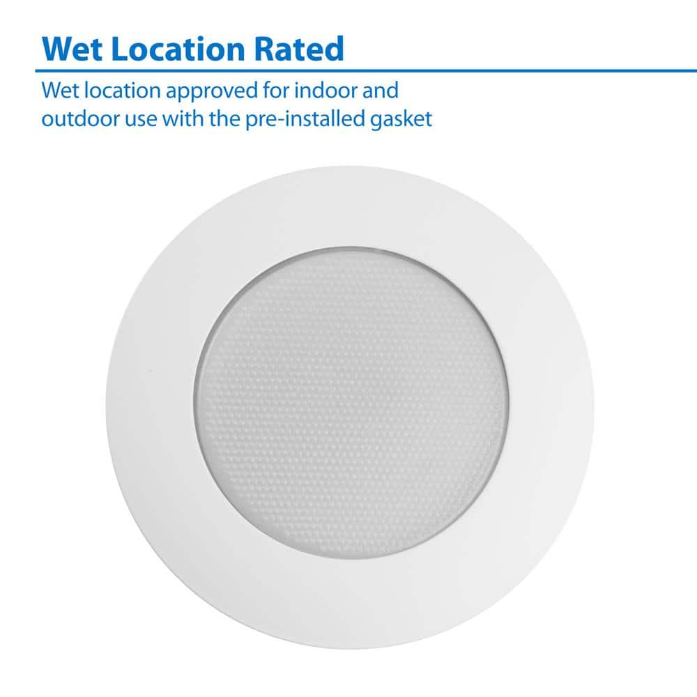 6'' White Glass Recessed Shower Trim