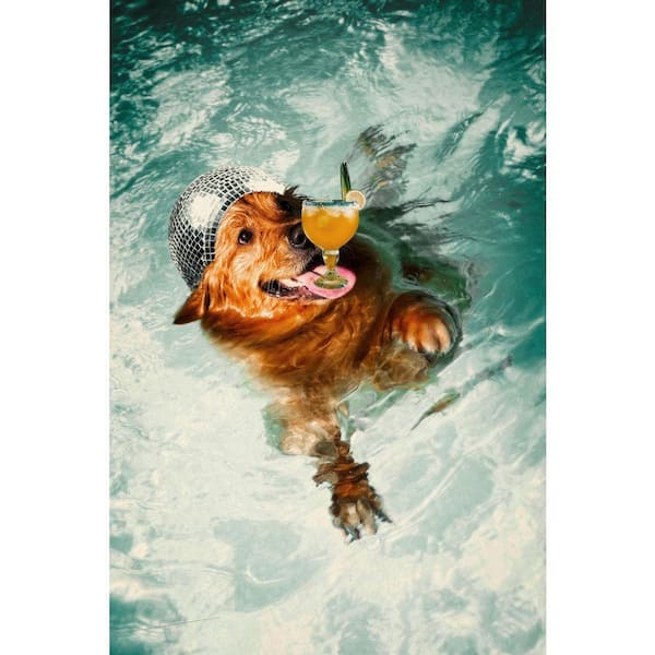 VENICE BEACH Collections Disco Dog by Grotto Studios 1 Piece Unframed Graphic Print Abstract Poster Art Print 24 in. x 36 in.