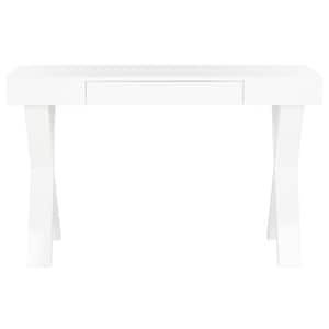 Alessia 48 in. White 1-Drawer Writing Desk