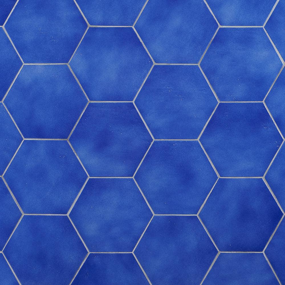 Palermo Blue Hexagon 7" x 8" Polished Porcelain Tile