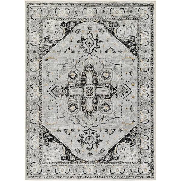 Livabliss San Francisco Charcoal Medallion 5 ft. x 7 ft. Indoor Area Rug
