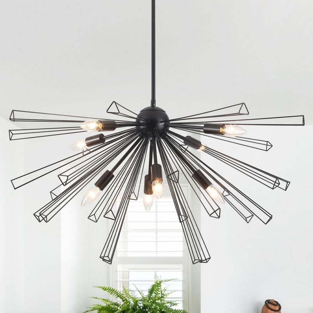 【再入荷】 LWYTJO Rustic Modern Sphere Sputnik Dimmable Black 8-Light トップス