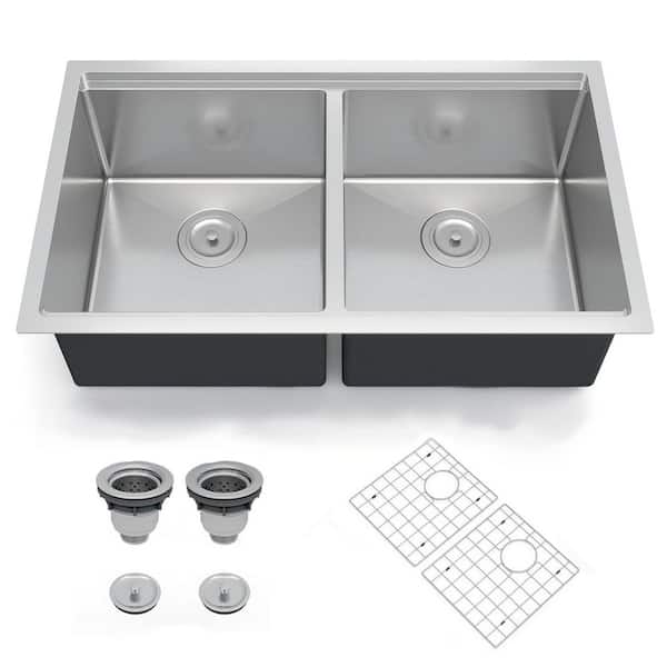 33 in. Undermount Single Bowl 18 Gauge Stainless Steel Kitchen