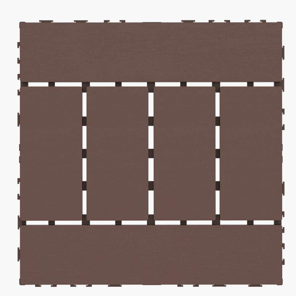 Outdoor 1 ft. x 1 ft. Composite Deck Tile in Brown (44 Per Box) price history on PriceWatchPro
