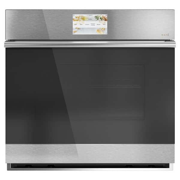 Cafe 30 in. Smart Single Electric Wall Oven in Platinum Glass with Convection Cooking