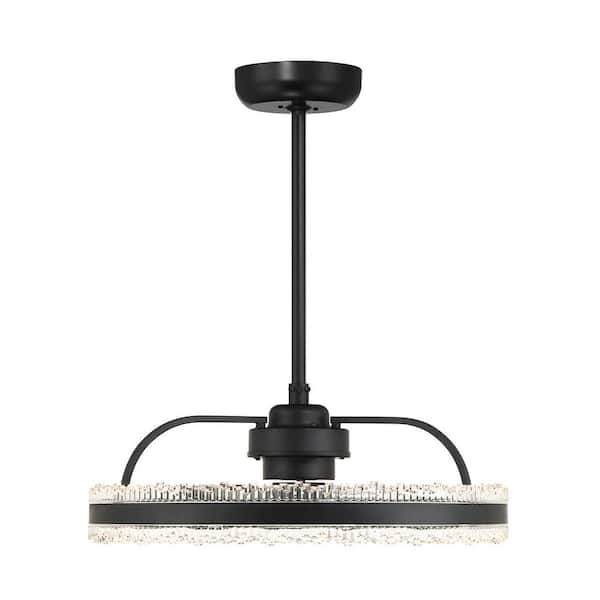 Savoy House Corona 23.5 in. W Indoor Matte Black Integrated LED Ceiling Fan D'Lier with Clear Acrylic Glass and Remote Included