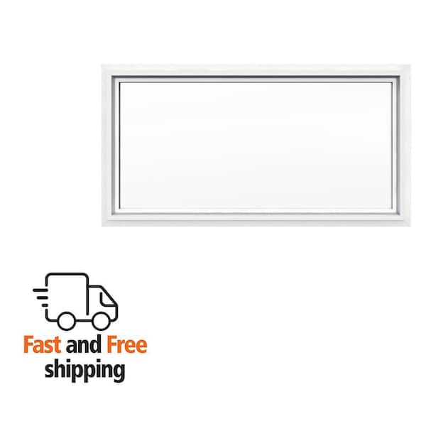V-4500 48 in. x 24 in. White Vinyl Nailfin Picture Window with Low E, Argon, and No Grids
