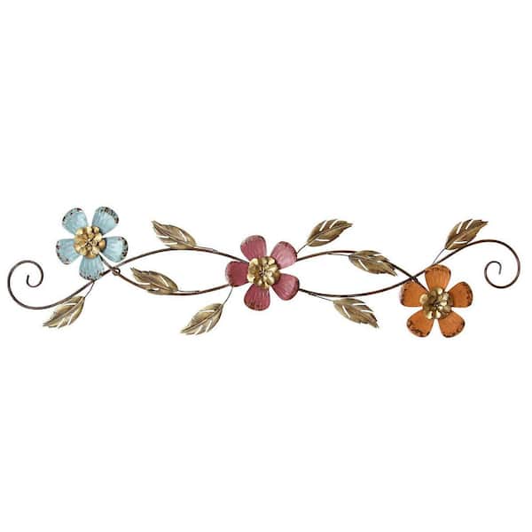 HomeRoots Chic Floral Scroll Metal Wall Decor
