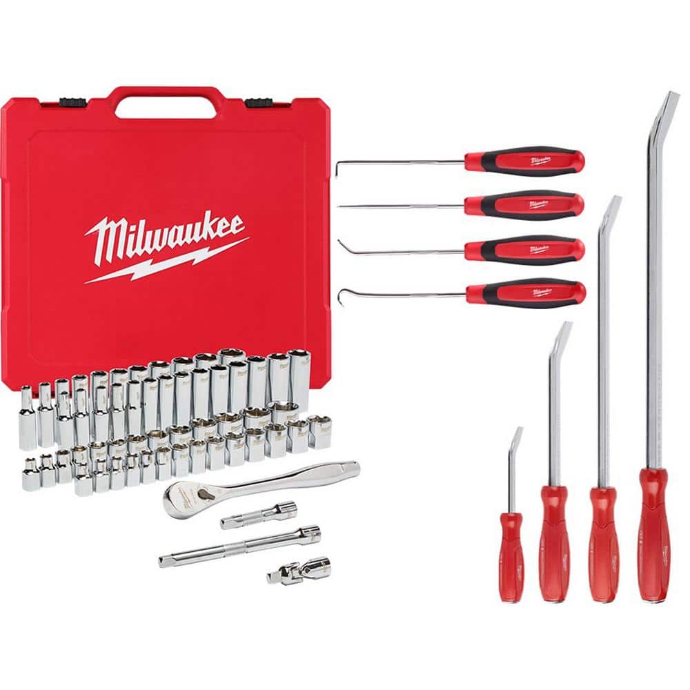 3/8 in. Drive SAE/Metric Ratchet and Socket Mechanics Tool Set with Hook and Pick Set and Pry Bar Set (66-Piece) price history on PriceWatchPro