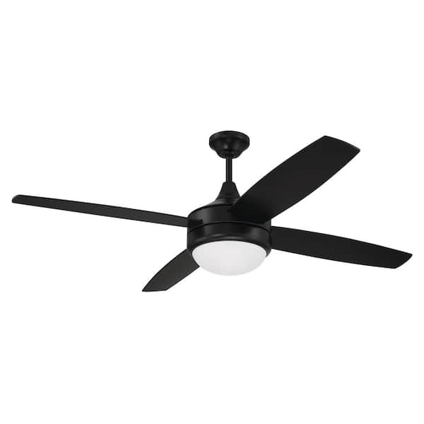 CRAFTMADE Phaze II 52 in. Indoor Flat Black Finish Ceiling Fan ...