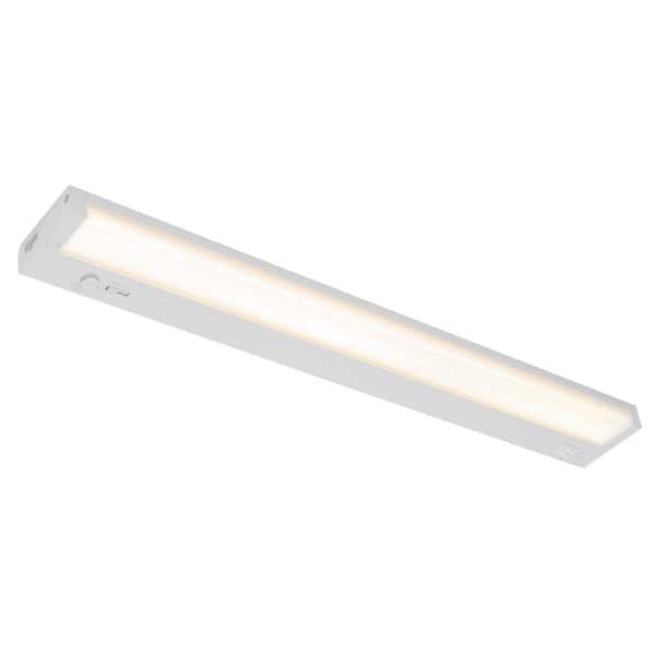 Maxxima 24 in. Hardwired or Plug and Play, White, Integrated LED