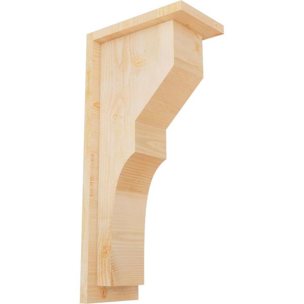 Ekena Millwork 6 in. x 10 in. x 22 in. Douglas Fir Monterey Rough Sawn Corbel with Backplate