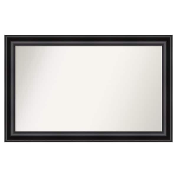 Amanti Art Grand Black 49.75 in. W x 31.75 in. H Custom Non-Beveled Recycled Polystyrene Framed Bathroom Vanity Wall Mirror