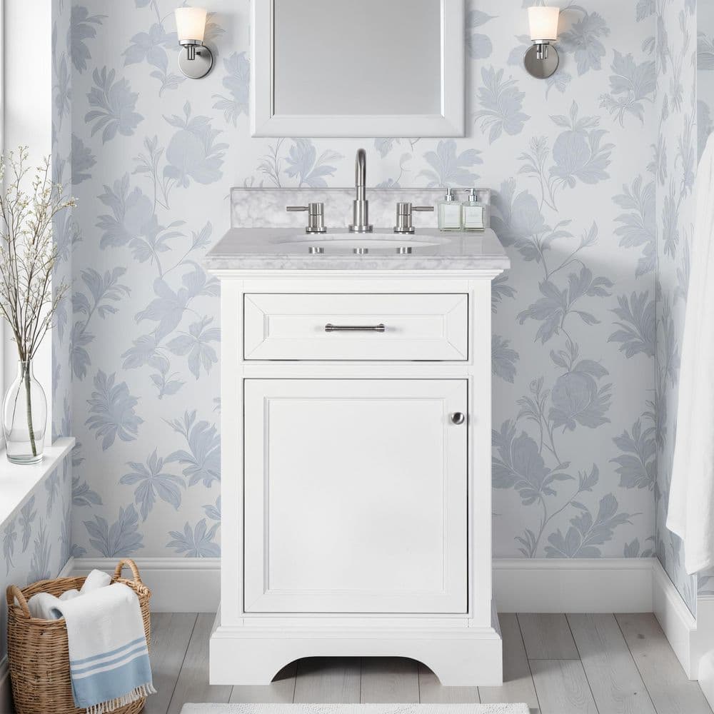 Home Decorators Collection Windlowe 24 in. Single Sink White