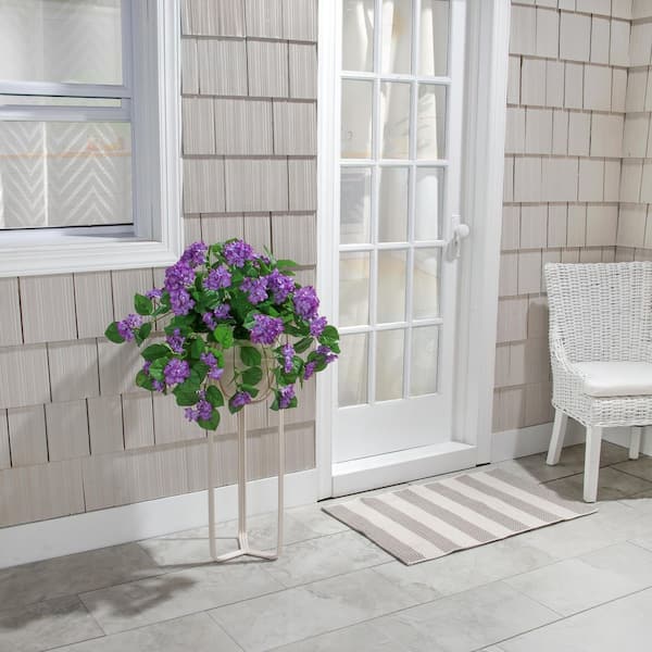 27 in. Purple Indoor Artificial Hanging Hydrangea Plant