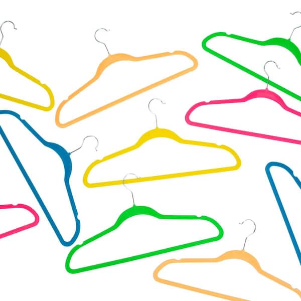 Simplify Kids 100 Pack Velvet Shirt Hangers in Neon Colors 