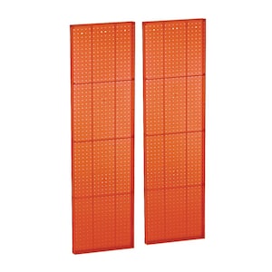 60 in. H x 16 in. W Pegboard Orange Styrene One sided Panel (2-Pieces per Box)