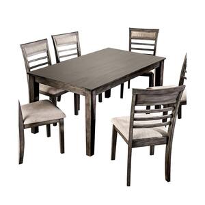 Arjana 5-Piece Weathered Gray and Beige Wood Top Dining Set (Seats 4)
