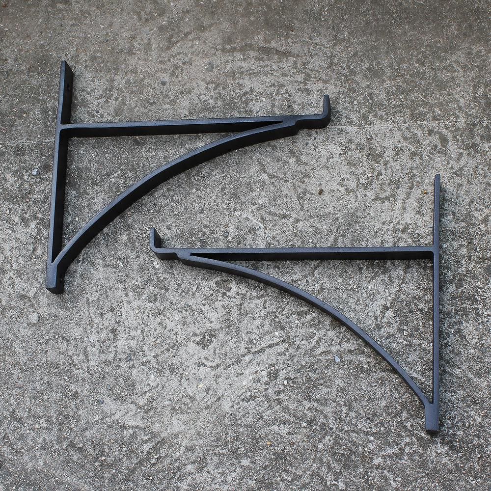 Black Wrought Iron Mission Style Shelf Bracket