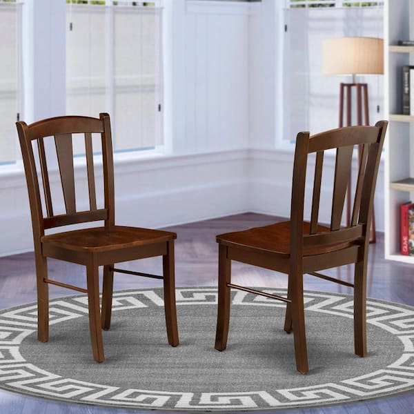 HOME IMPORTS EMPORIUM Mahogany Wooden Seat Slat Back Dining Chair (Set of 2)